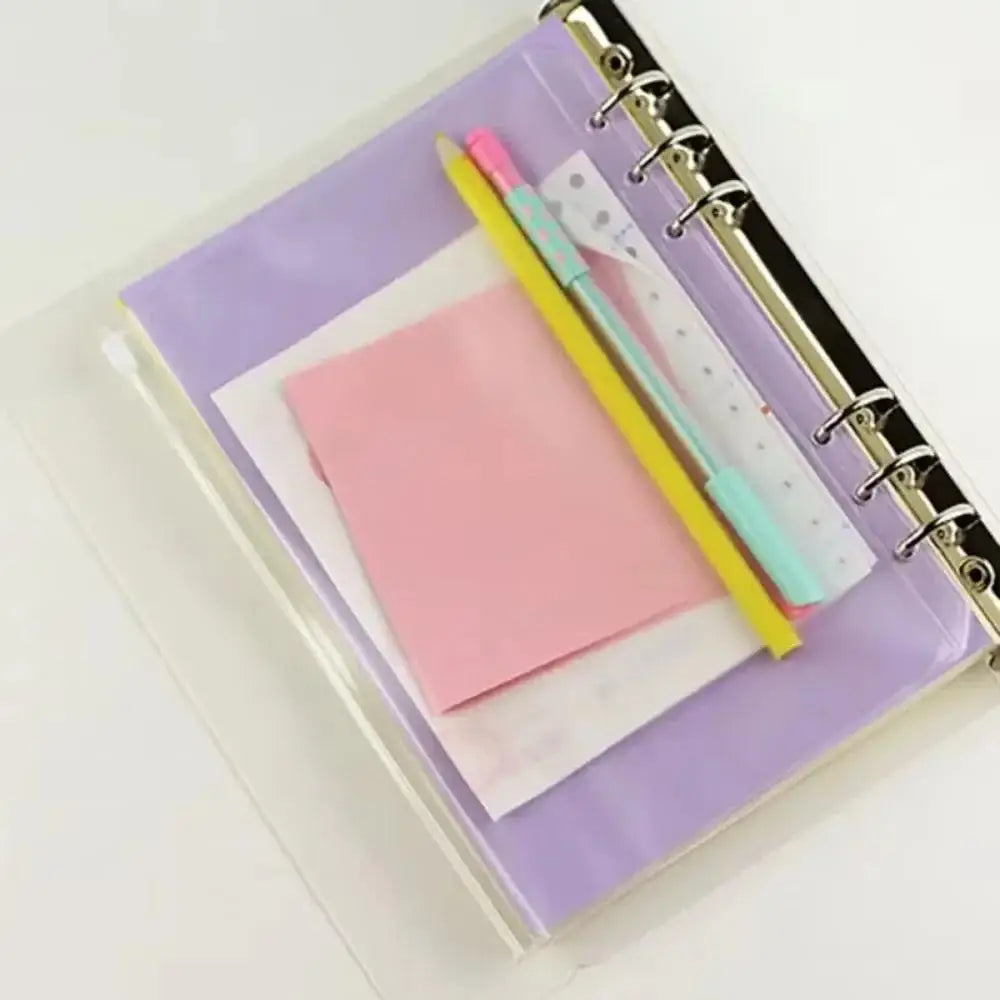 10 Pack Zipper Binder Pockets, A5 A6 A7 Clear PVC Cash Envelopes for Budget Binders, 6-Ring Planners, and Documents