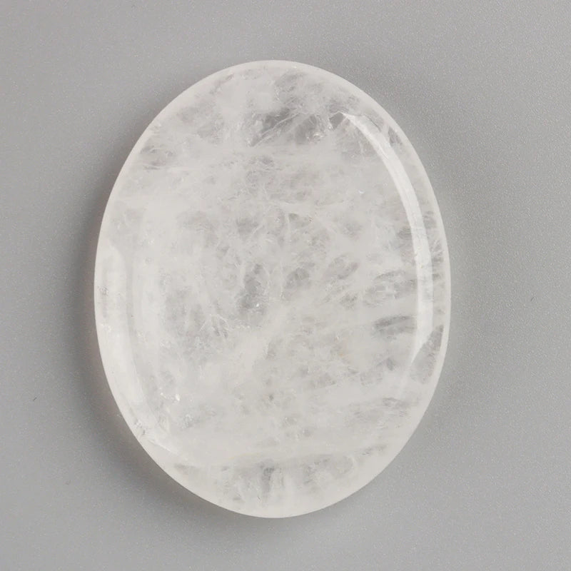 Natural Crystal Worry Stone — Hand-Carved Pocket Meditation Thumbstone
