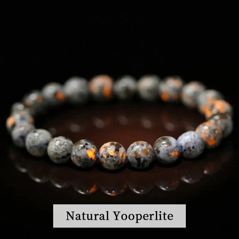 Natural Stone Beads Bracelet — Amethyst, Tiger Eye, Crystal & More
