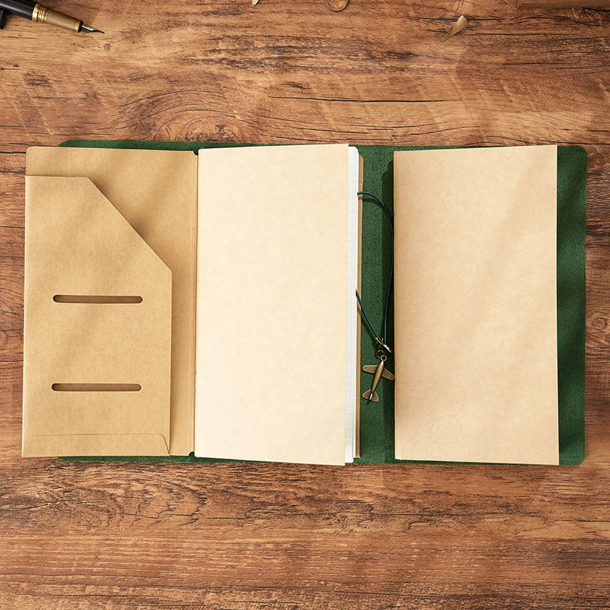 Trifold Leather Journal, Handmade Refillable Travel Journal Notebook