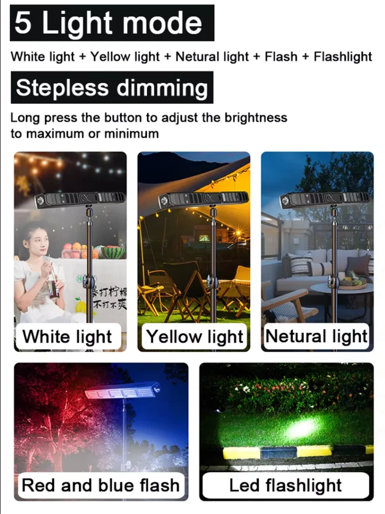 Rechargeable Magnetic LED Work Light Bar — 3 Modes, USB, IP66 Waterproof