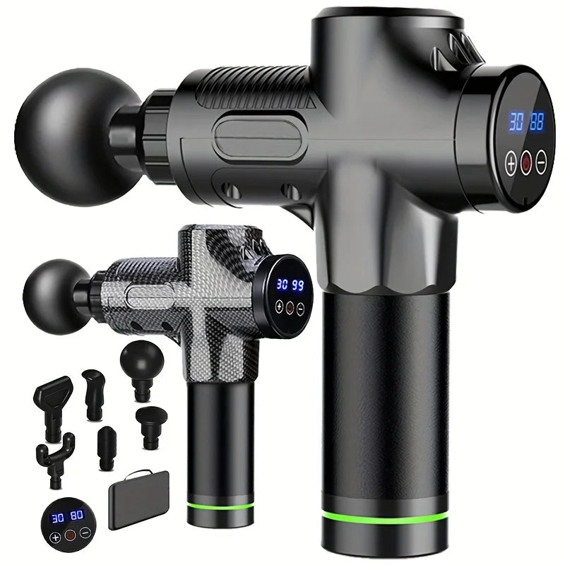 Deep Tissue Percussion Massage Gun — Muscle Massager with Interchangeable Heads