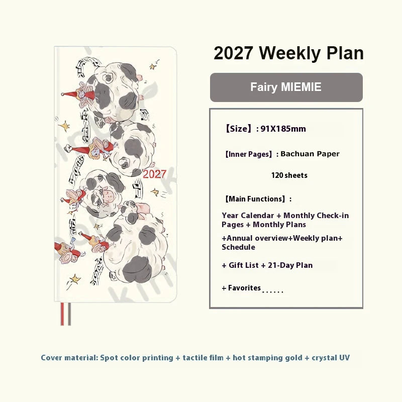 2027 Pocket Weekly Planner, Notebook and Cover Set Options
