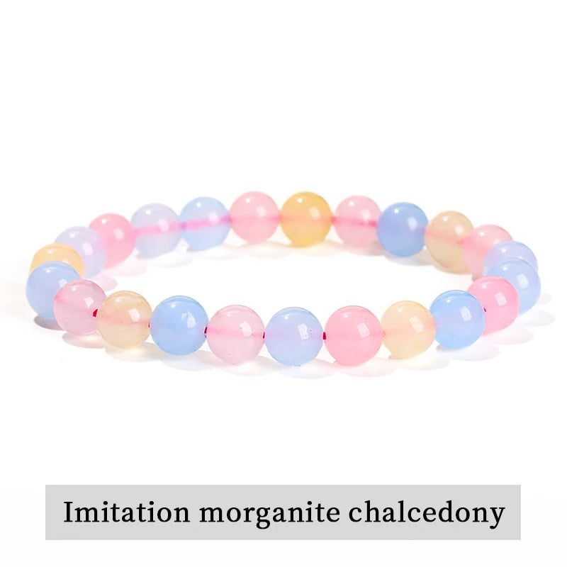 Natural Stone Beads Bracelet — Amethyst, Tiger Eye, Crystal & More