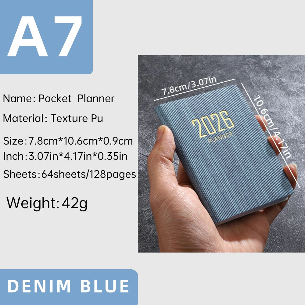 2026 A7 Mini Pocket Planner — Daily & Weekly Schedule Book