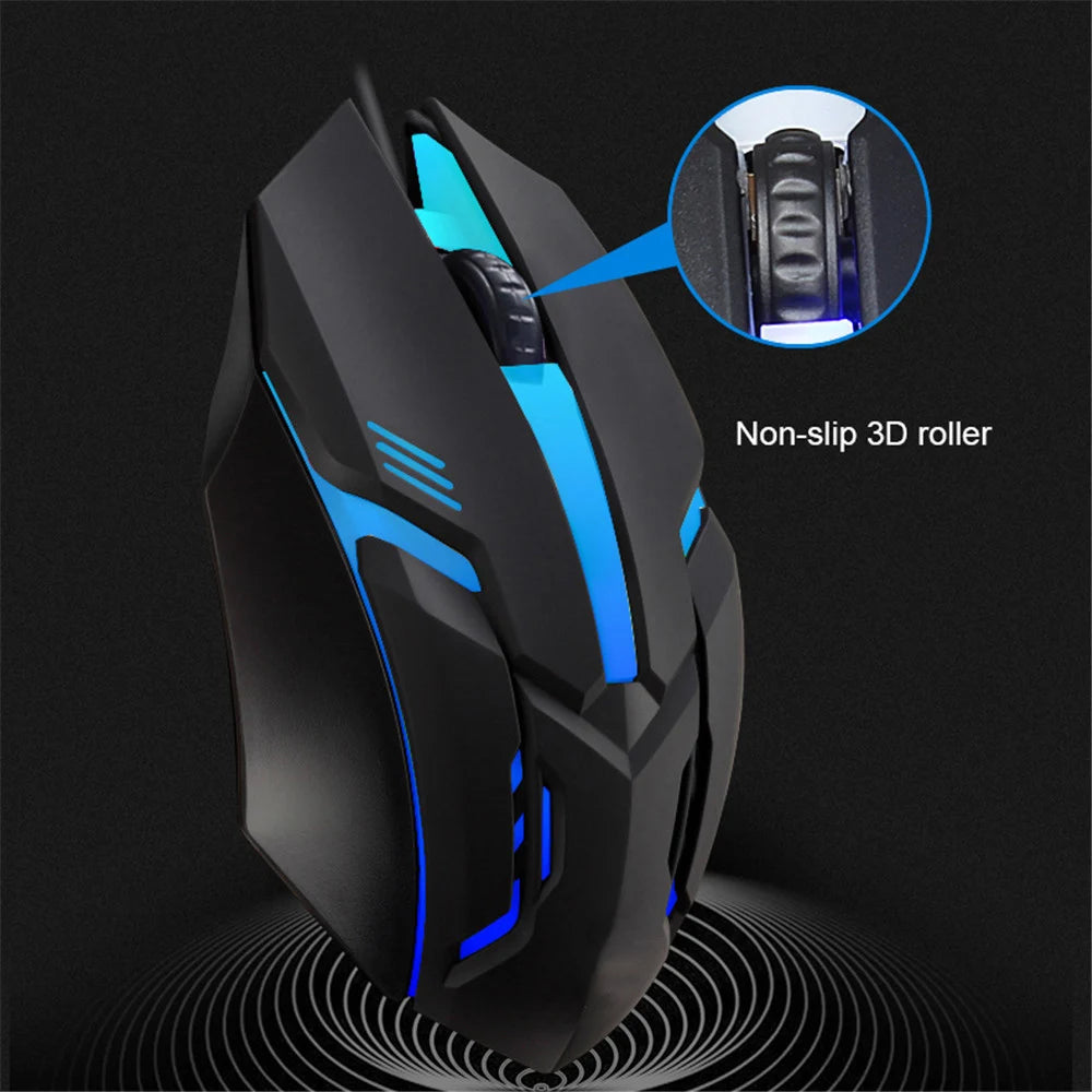 E-Sports USB Wired Gaming Mouse with Colorful LED, 5000 DPI Optical Sensor