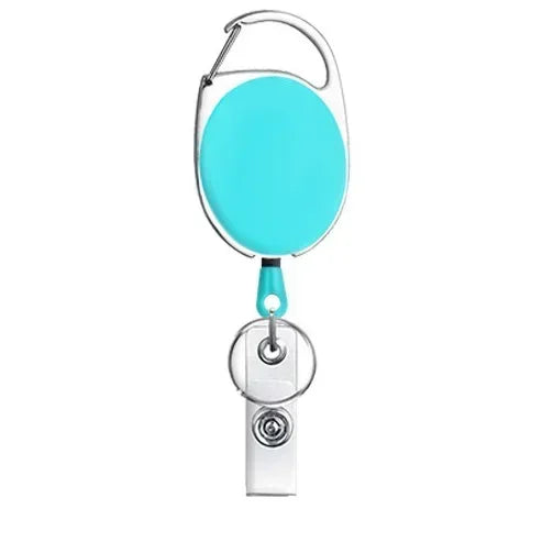Clear ID Badge Holder with Retractable Badge Reel Clip, Transparent Work Card Sleeve for Employee Pass, Name Tag and Key Card