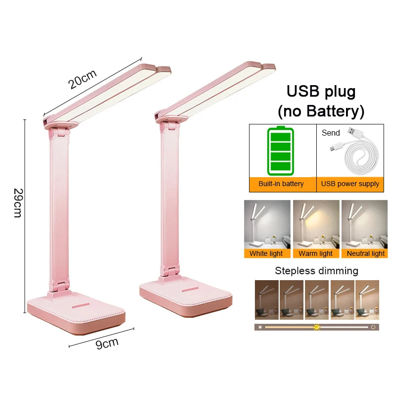 Foldable USB LED Desk Lamp with Touch Control