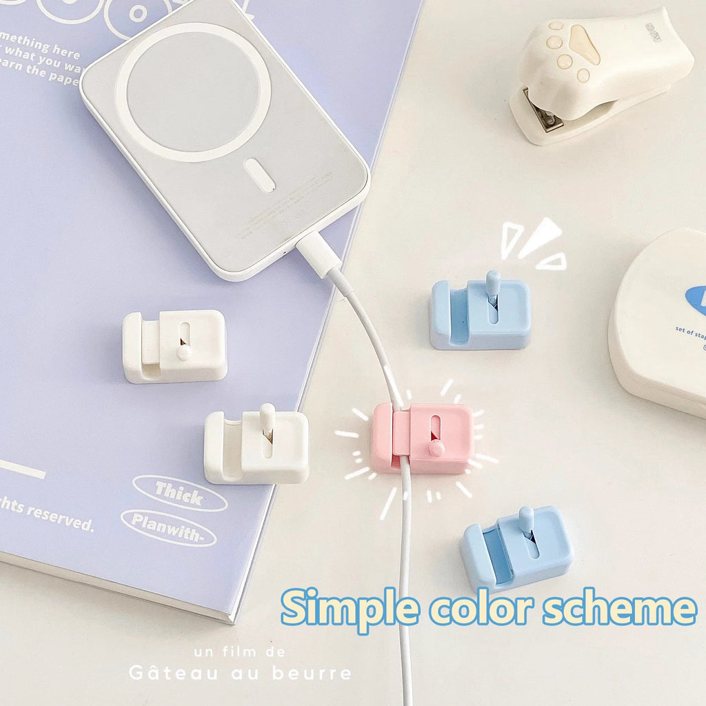 No-Drill Edge-Mounted Cord Organizer For Charging Cables And Data Wires.