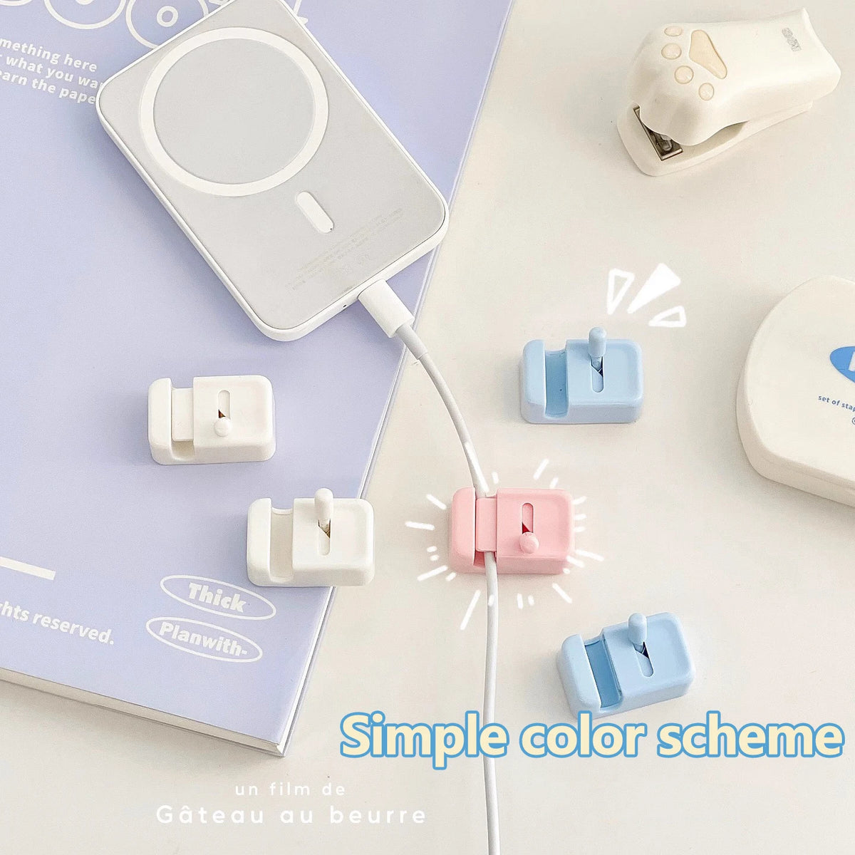 No-Drill Edge-Mounted Cord Organizer For Charging Cables And Data Wires.
