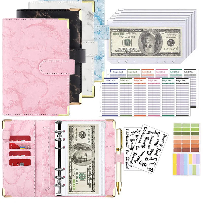 A6 Cash Envelope Budget Binder — 6-Ring Loose-Leaf Money Organizer