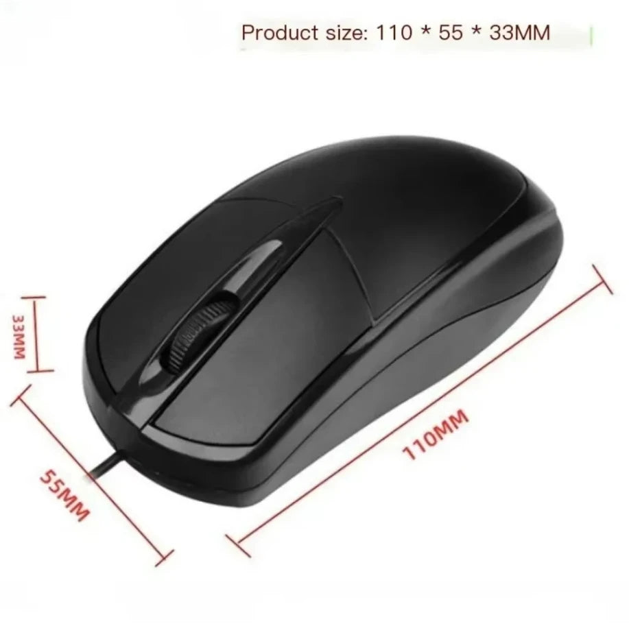 USB Optical Wired Mouse with Anti-Slip Roller for PC, Laptop & Desktop