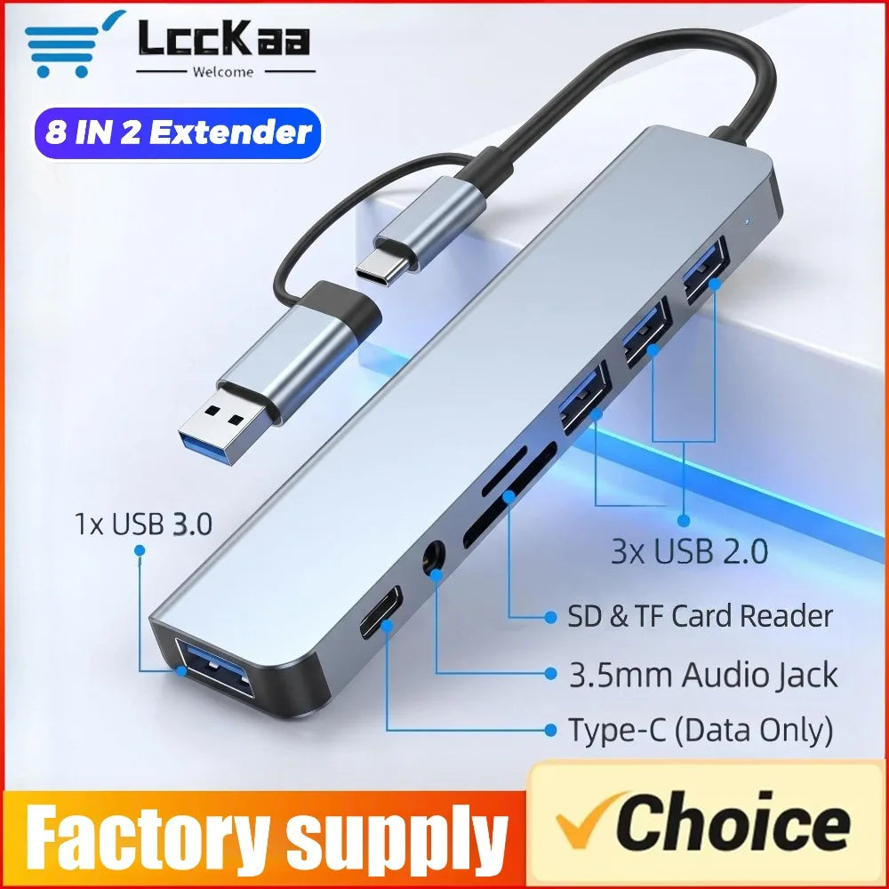 USB-C Multiport Hub Adapter with 3.5mm Audio Jack
