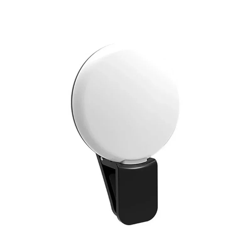 Portable LED Selfie Ring Light Clip for Phone with 3 Brightness Levels