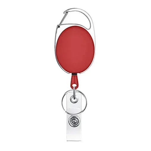 Clear ID Badge Holder with Retractable Badge Reel Clip, Transparent Work Card Sleeve for Employee Pass, Name Tag and Key Card