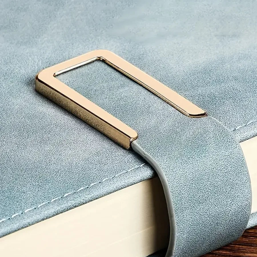 Vintage A5 Leather Notebook with Pen Holder, Soft Cover Business Journal for Meetings, Work Notes and College