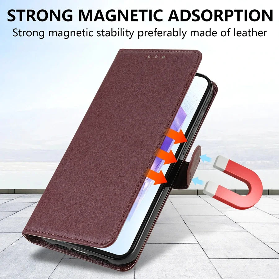 Magnetic Leather Flip Wallet Case for Samsung Galaxy A-Series (A05s-A56)