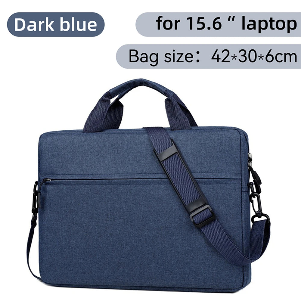 Laptop Sleeve Bag with Shoulder Strap and Handle, Water-Resistant Portable Carrying Case for 14 and 15.6 Inch Laptops and Notebooks