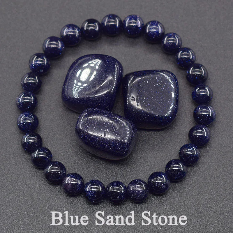 Natural Lapis Lazuli Stone Beads Bracelet — Energy Healing Jewelry