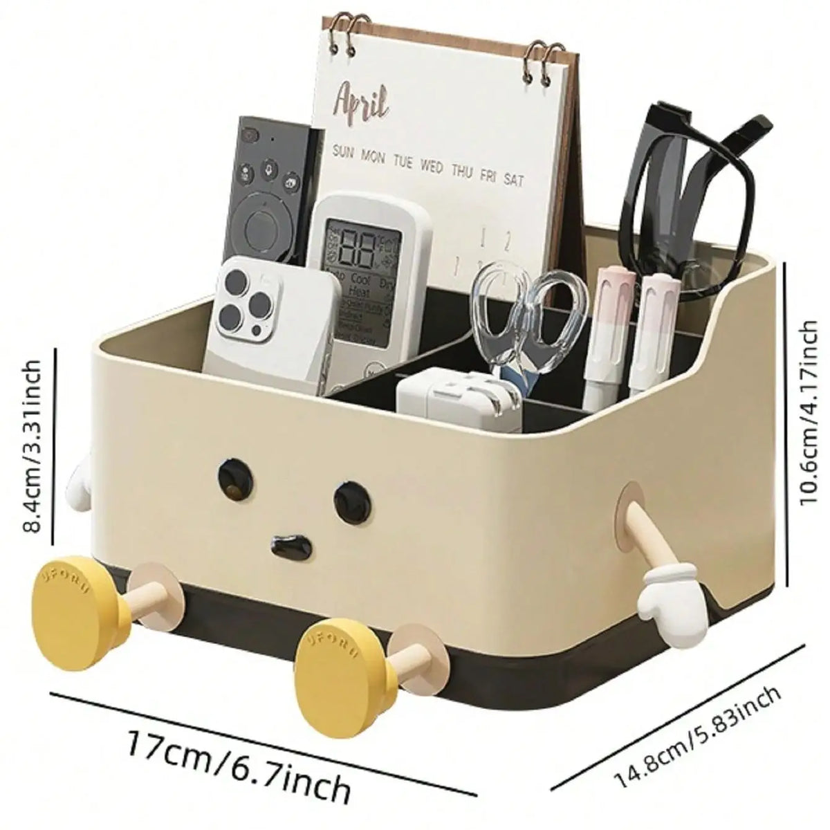 Multifunctional Desktop Storage Box & Cosmetic Organizer with Sticker