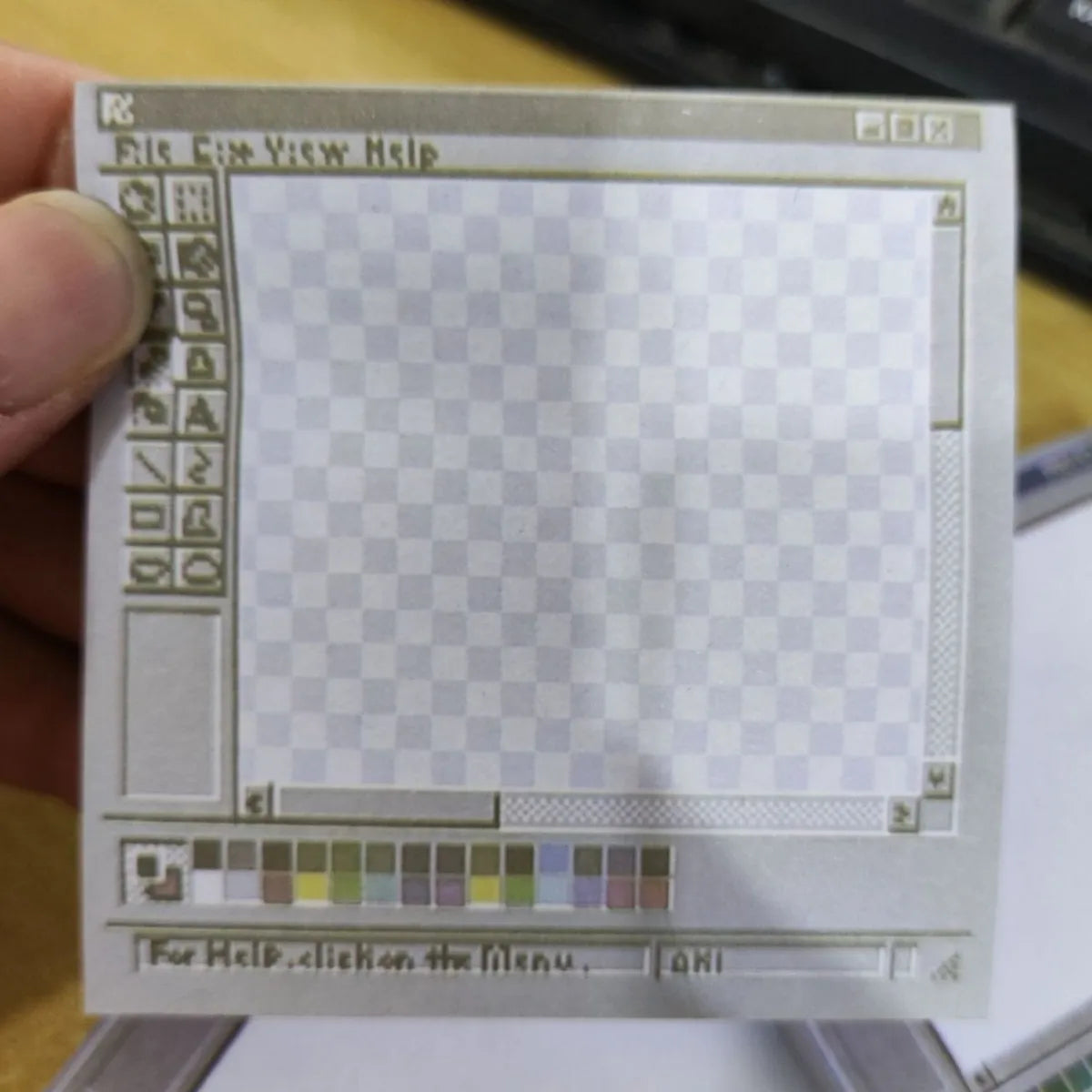 50 Page Retro Computer Window Notepad, Cute Aesthetic Desk Memo Pad for Notes, To Do Lists and Office Supplies