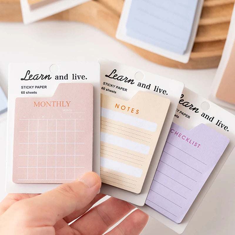 Self-Adhesive Memo Pad, 60 Sheets Mini To Do List Notepad, Daily Planner, Weekly Monthly Checklist Sticky Notes
