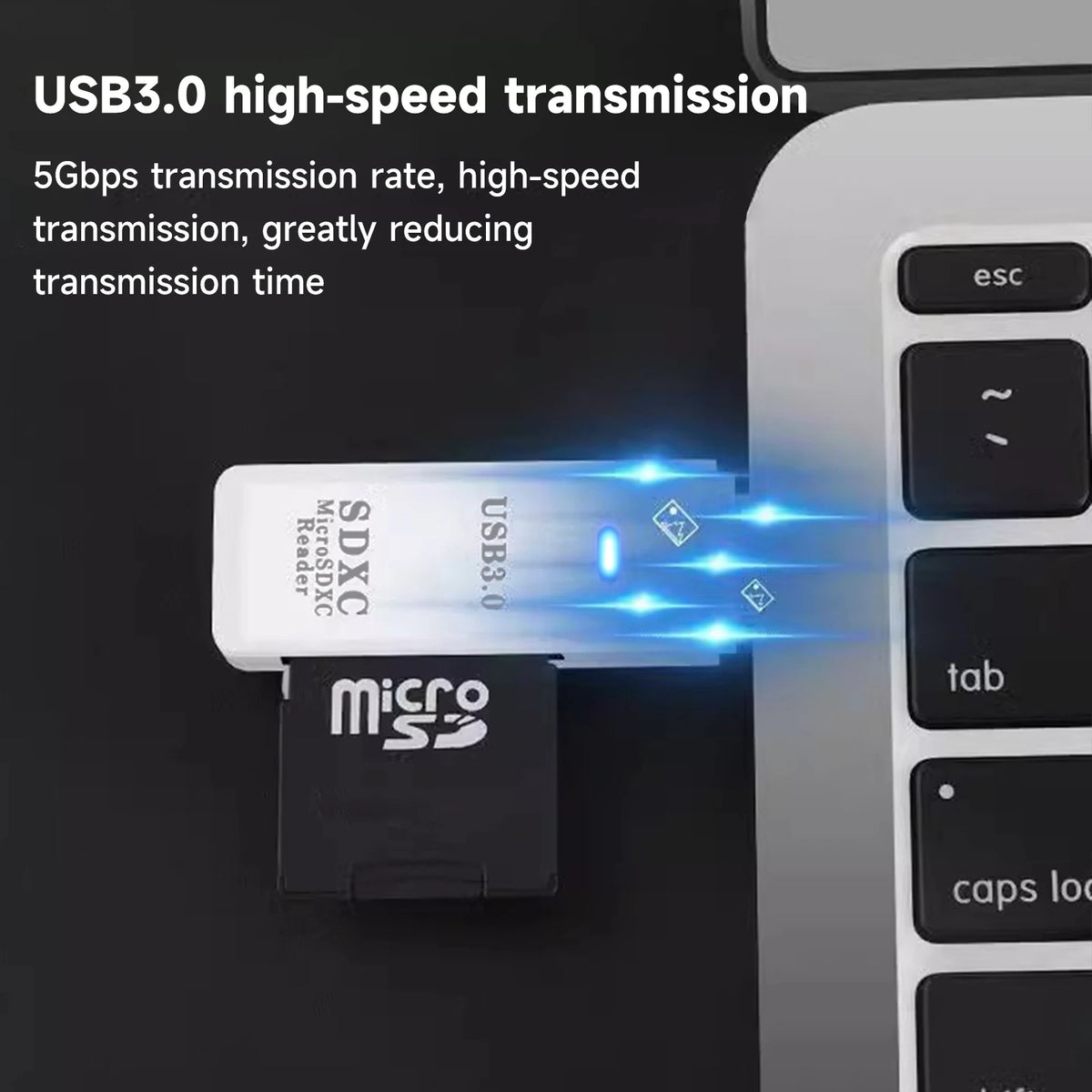 2-in-1 USB 3.0 SD & MicroSD Card Reader — High-Speed USB Adapter