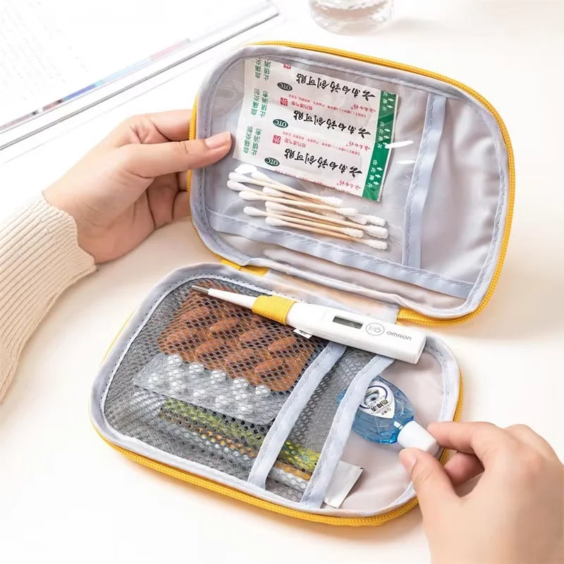 Travel Medicine Bag and Mini First Aid Kit Pouch for Pills, Vitamins and Emergency Essentials, Portable Home and Outdoor Storage