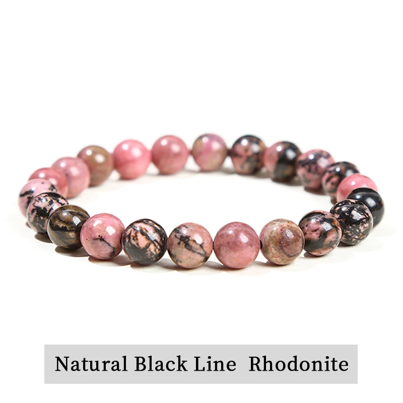 Natural Stone Beads Bracelet — Amethyst, Tiger Eye, Crystal & More