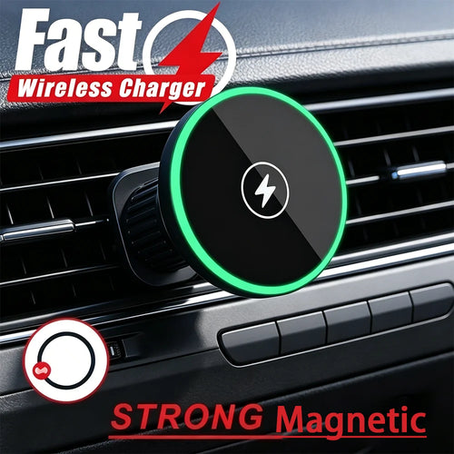 30W Magnetic Wireless Car Charger & Phone Mount — With or Without Charging Cable