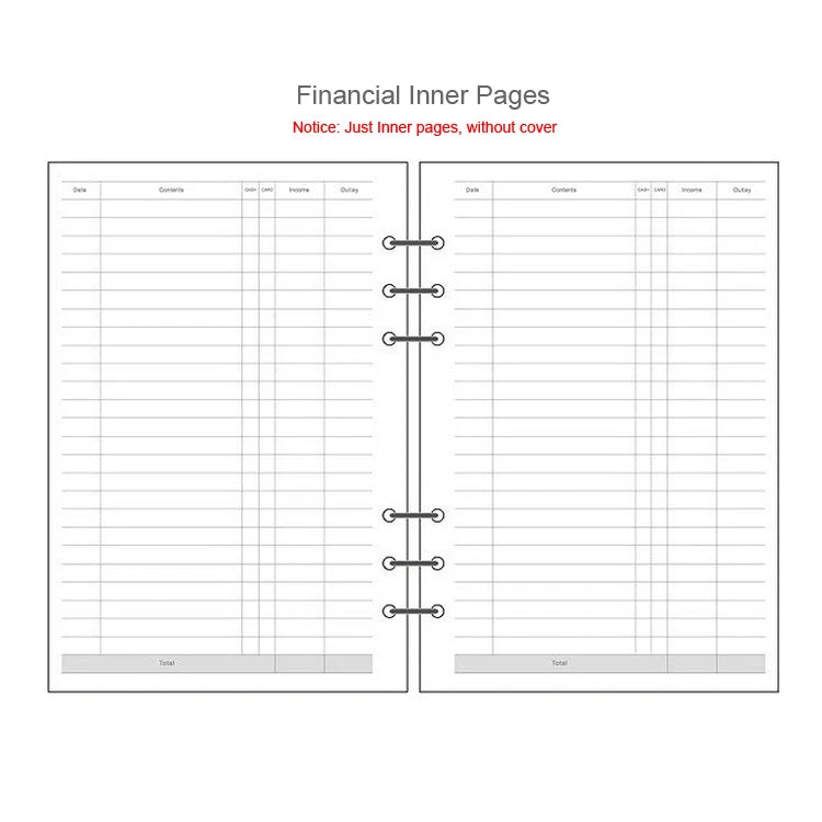 45-Sheet Loose-Leaf Binder Refills — A5, A6 & A7 Grid, Lined & Planner Paper