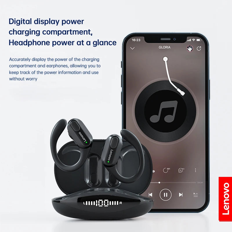 Sports Wireless Earphones with Mic — LED Power Display, Bluetooth 5.3 TWS Headphones
