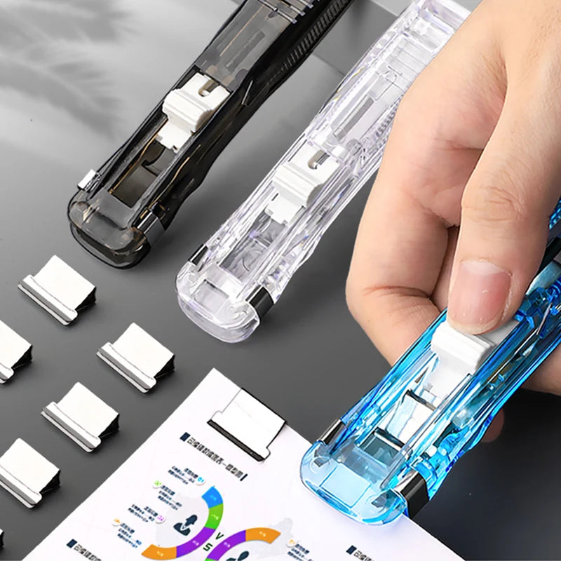 Mini Traceless Reusable Paper Binding Tool, Handheld Push Clamp for Binders, Books and Files, Office and School Binding Supplies