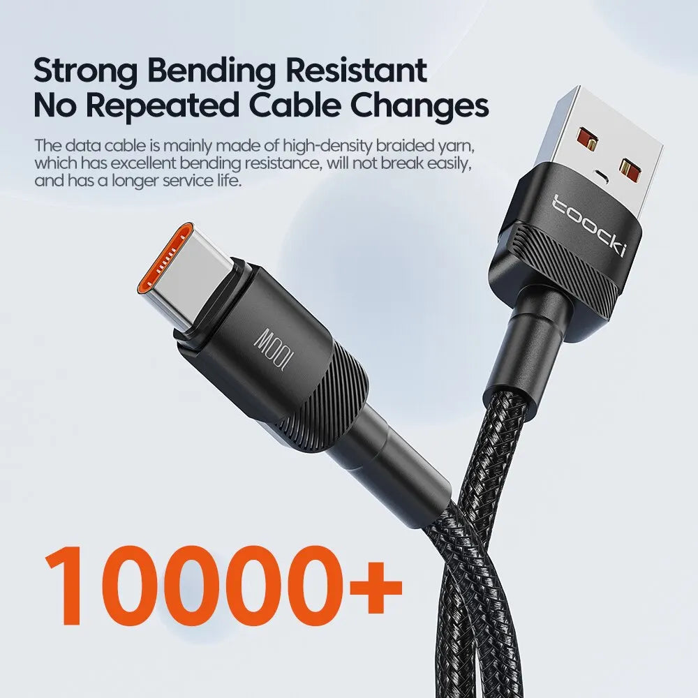 100W USB-A to USB-C Fast-Charging Cable — Data & Charging Cord for USB-C Devices