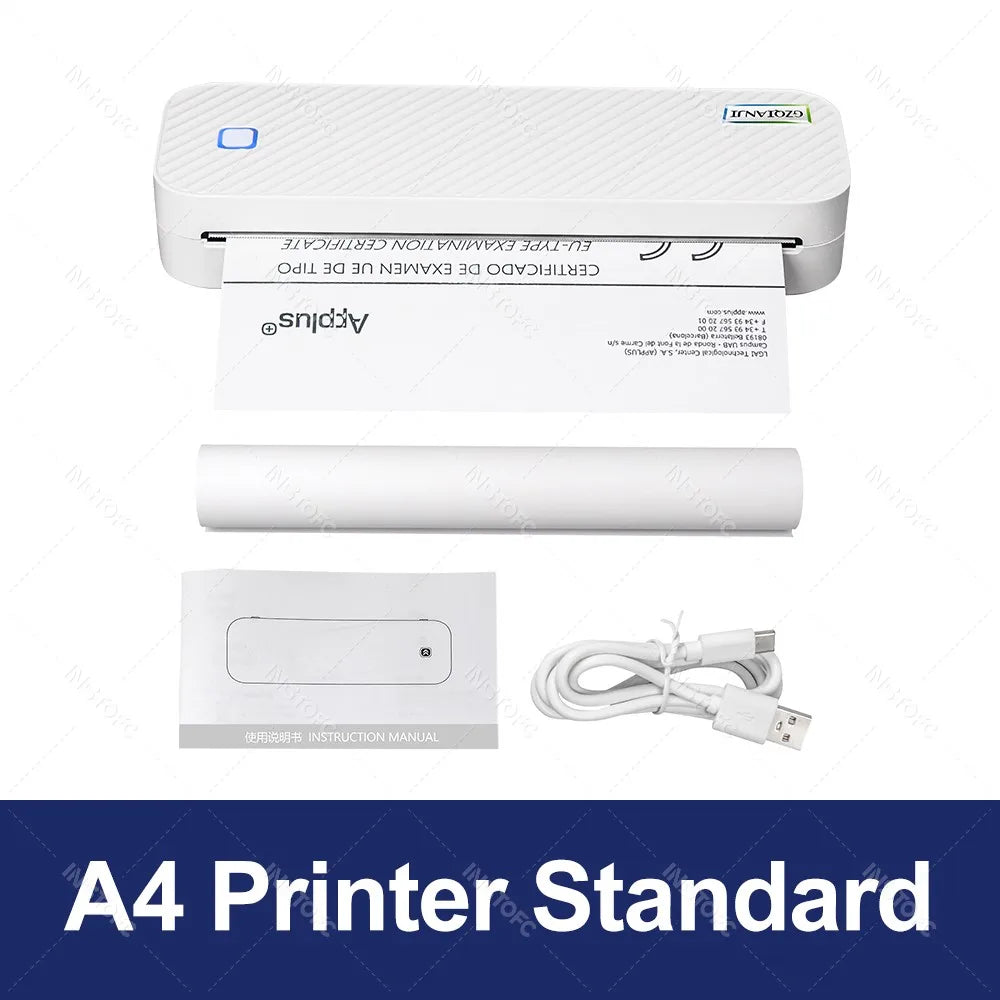 Portable A4 Bluetooth Thermal Printer — Wireless Photo & Document Printer for Home, Office & Travel