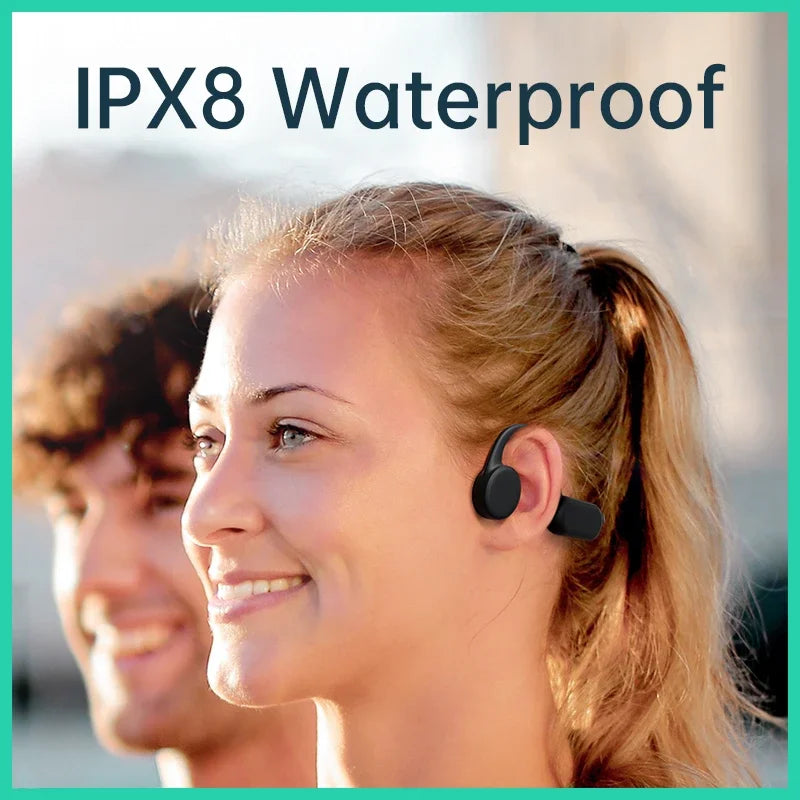 Wireless Bone Conduction Bluetooth Headphones — Open-Ear Sport Design, IPX8 Waterproof, 32GB MP3 Player