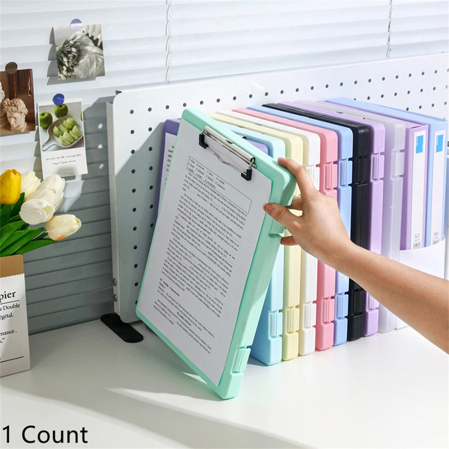 A4 Document File Folder Organizer with Clip Board for Test Papers, Office Documents and Desk Storage