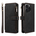 Magnetic Leather Flip Wallet Case for iPhone 11-17 Series (Pro, Pro Max, Plus, Air)