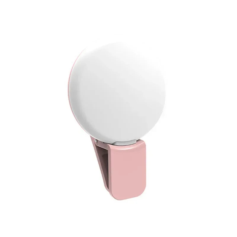Portable LED Selfie Ring Light Clip for Phone with 3 Brightness Levels