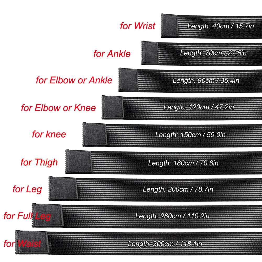 Adjustable Elastic Support Wrap with Hook-and-Loop Closure