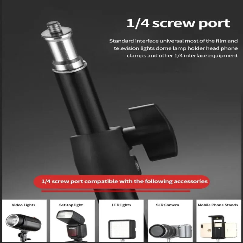 Adjustable Light Stand Tripod with Carry Bag, 50–210 cm Options