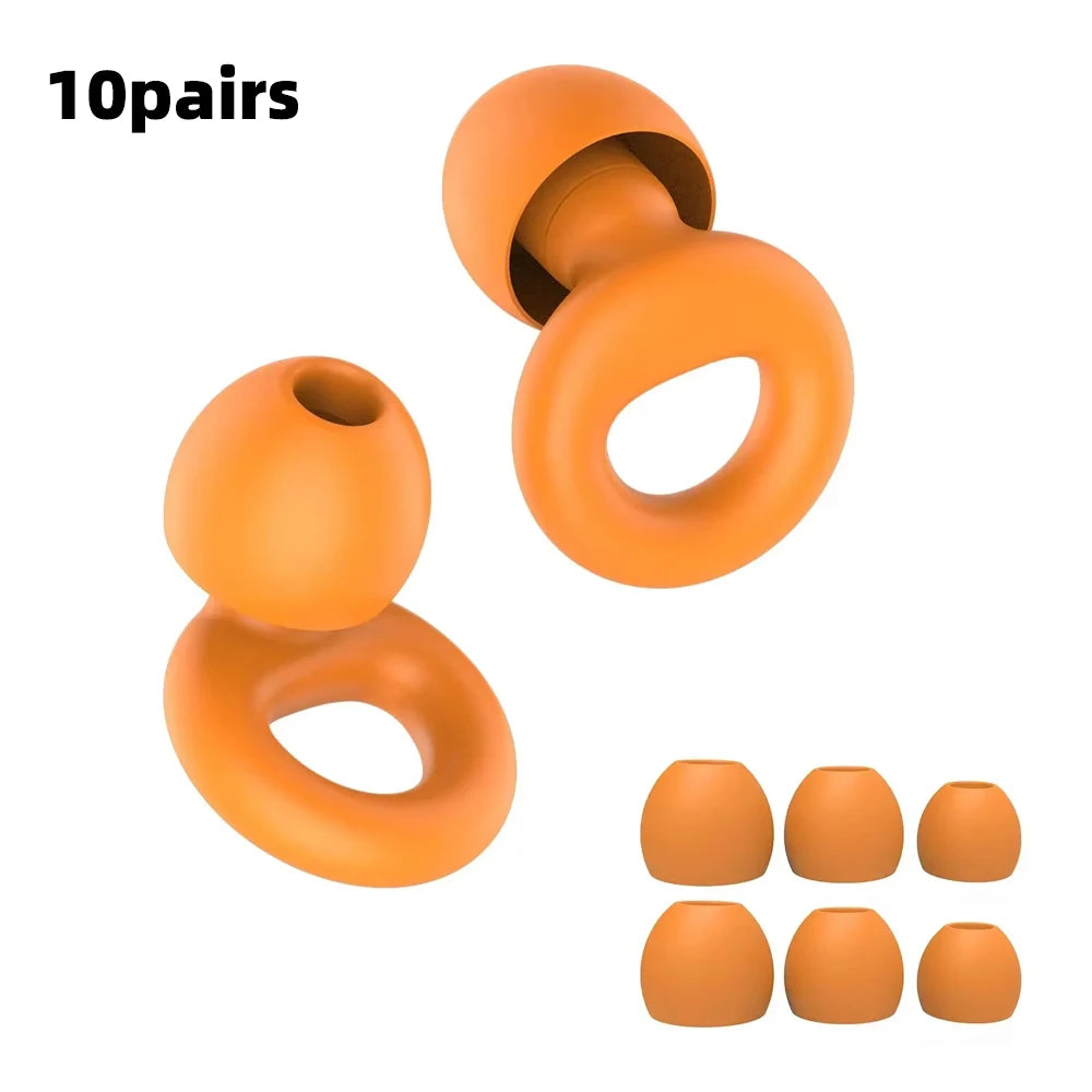 Quiet Ear Plugs for Noise Reduction — Soft Reusable Hearing Protection for Sleep, Swim & Work, 8 Tips in XS/S/M/L
