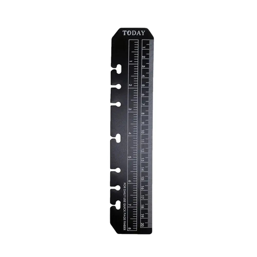 A5 A6 A7 Binder Ruler Bookmark, Snap-In Loose Leaf Ruler Divider for 6-Ring Planners and Notebooks
