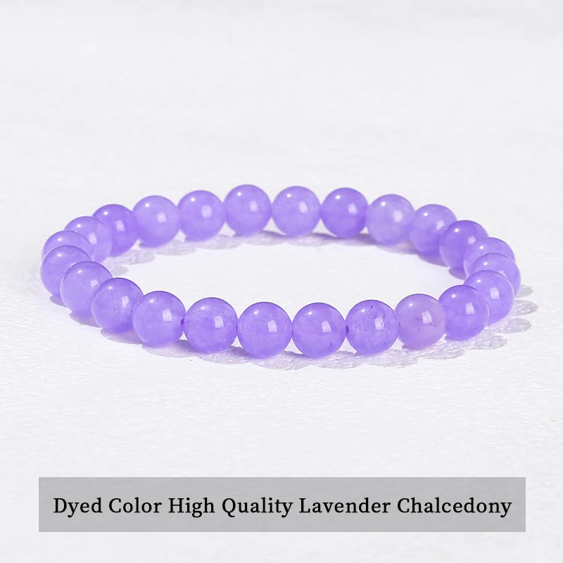 Natural Stone Beads Bracelet — Amethyst, Tiger Eye, Crystal & More