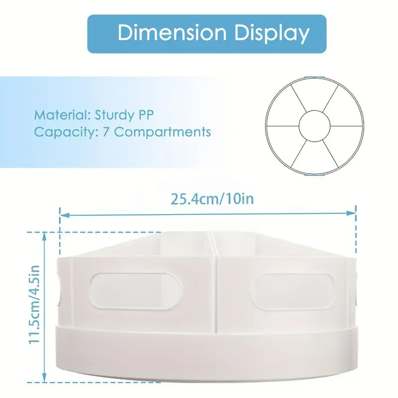 360° Rotating Desk Organizer with 7 Removable Bins