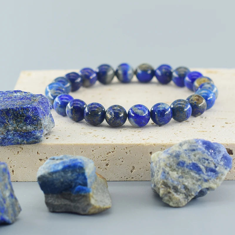 Natural Lapis Lazuli Stone Beads Bracelet — Energy Healing Jewelry