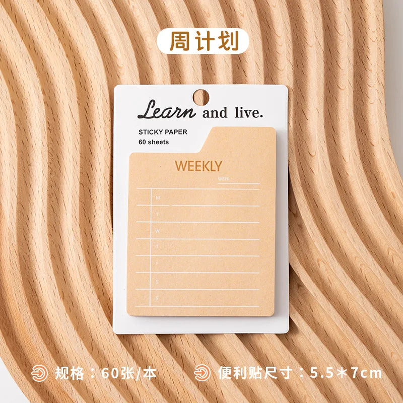 Self-Adhesive Memo Pad, 60 Sheets Mini To Do List Notepad, Daily Planner, Weekly Monthly Checklist Sticky Notes