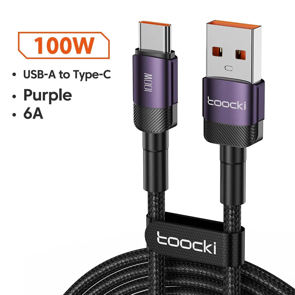 100W USB-A to USB-C Fast-Charging Cable — Data & Charging Cord for USB-C Devices