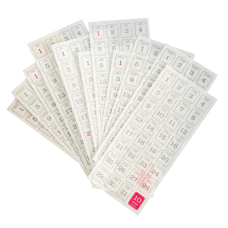 365 day Date Stickers Planner Stick Labels Scrapbooking Adhesive Diy Scrapbooking Diary Album junk journal supplies