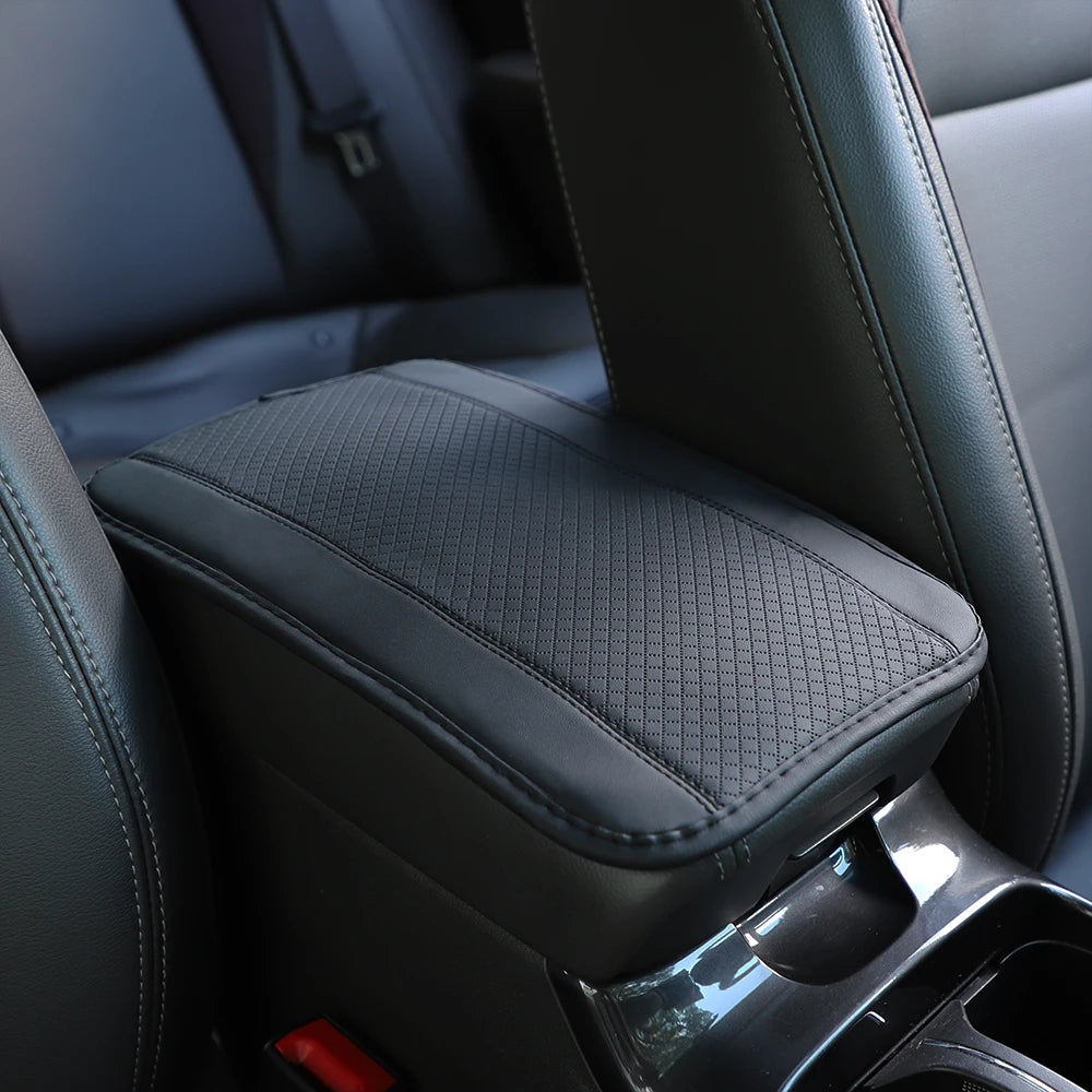 PU Leather Car Armrest Cushion Cover — Waterproof Central Console Pad